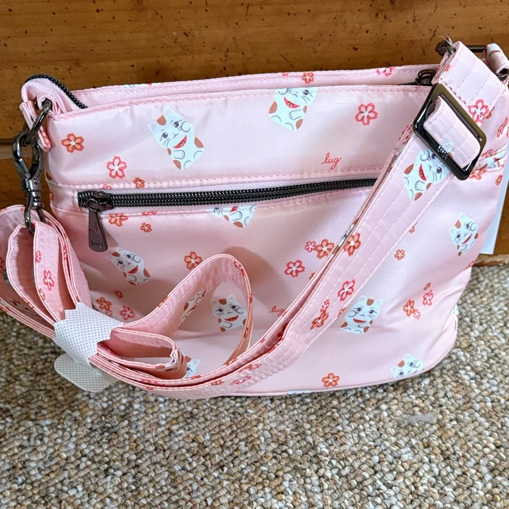 Lug Pink Lucky Cat Corral Floral Quilted Crossbody Bag - Picture 2 of 3